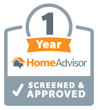 HomeAdvisor 1 Year Screened and Approved badge